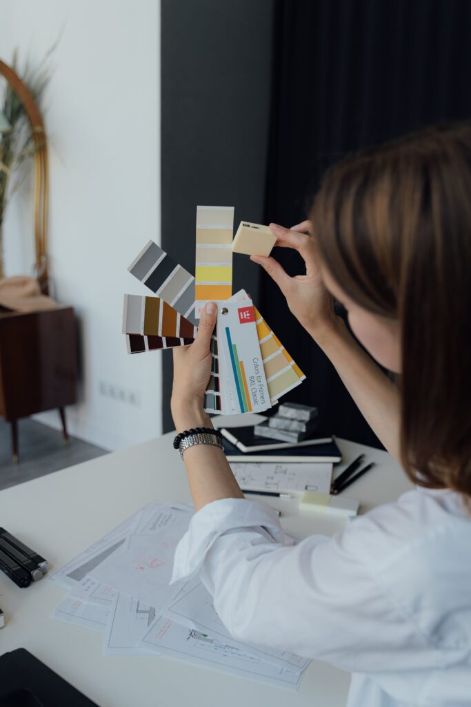 Interior Designer looking at Color Pallete